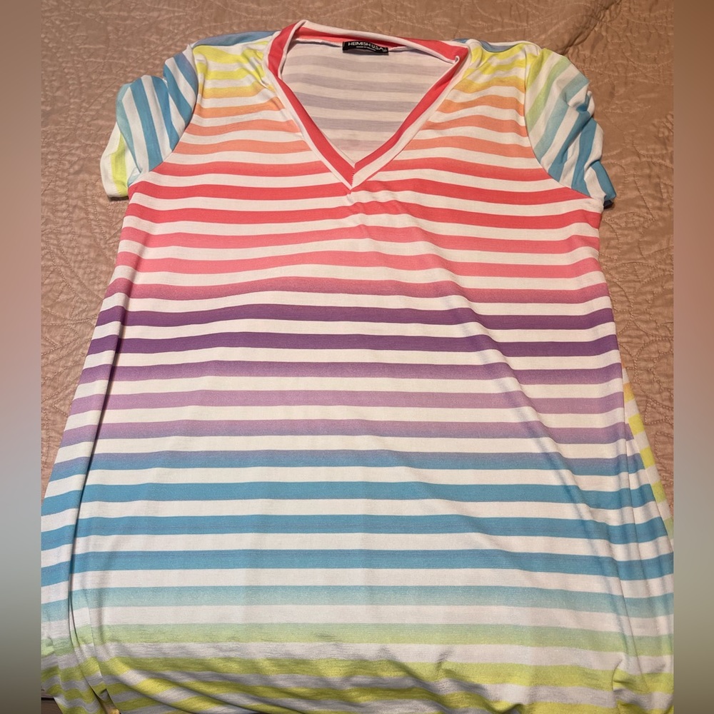 Heimish striped rainbow color top women’s small